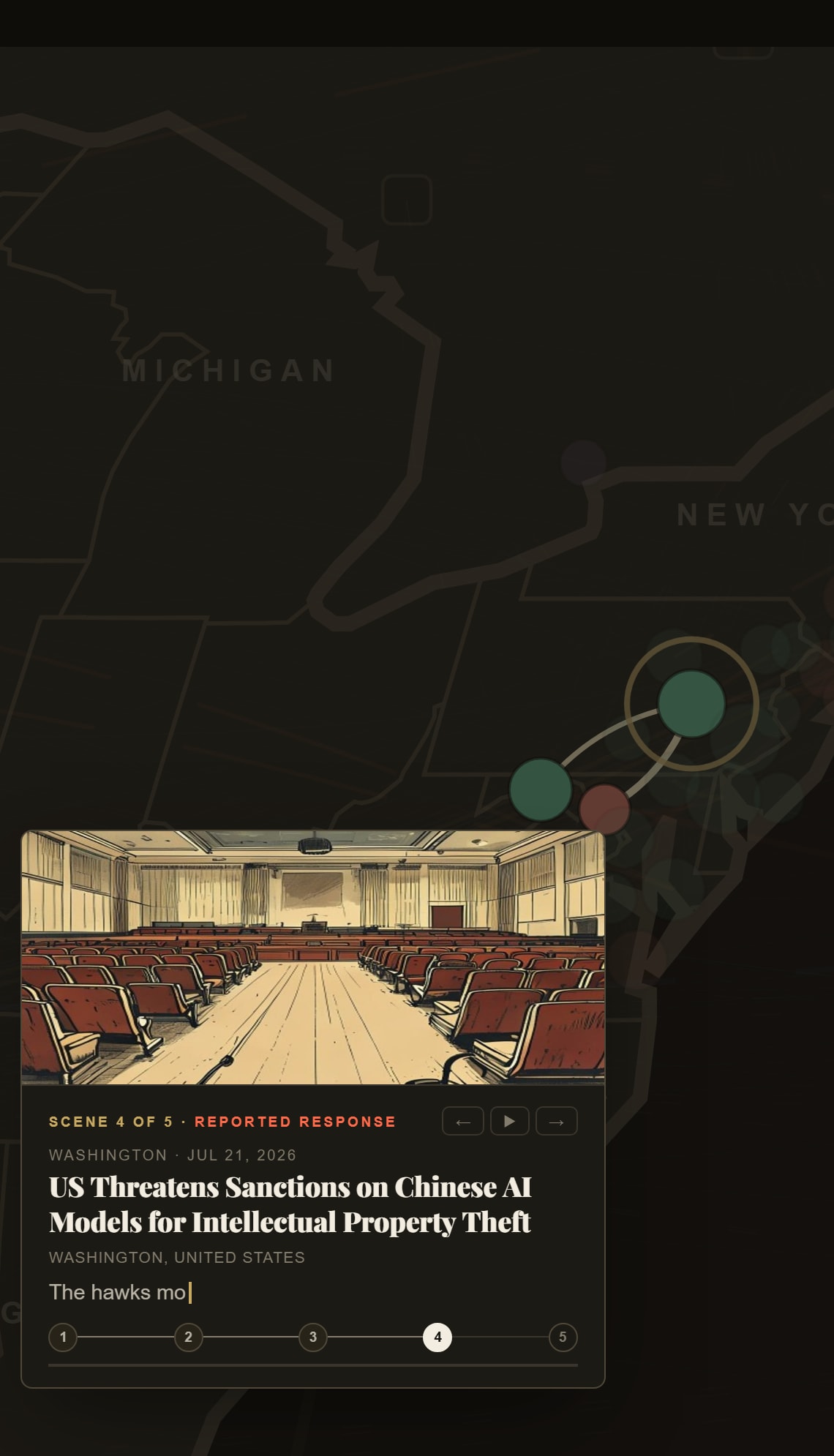 A story playing scene by scene on the Atlas